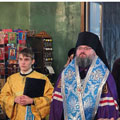 Епископ Людиновский Никита совершил всенощное бдение и литургию в Никольском храме Калуги
