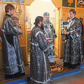 Епископ Людиновский Никита совершил Литургию Преждеосвященных Даров в ДПЦ «Вера, Надежда, Любовь»