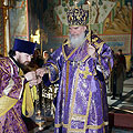 Всенощное бдение накануне воскресного дня митрополит Климент совершил в Свято-Троицком кафедральном соборе