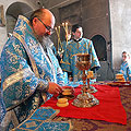 Епископ Людиновский Никита совершил Божественную литургию в Благовещенском храме Мещевска