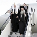 Патриарх Иерусалимский Феофил и Святейший Патриарх Кирилл прибыли в Санкт-Петербург