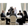 Состоялась встреча Президента РФ В.В. Путина с Патриархом Иерусалимским Феофилом и Патриархом Кириллом