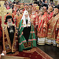 Предстоятель Церкви совершил Божественную литургию в Успенском соборе Московского Кремля