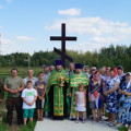 Благочинный Медынского района совершил освящение Поклонного креста, в охотхозяйстве «Озерное»