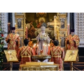В день памяти святителя Николая Чудотворца Предстоятель Русской Церкви возглавил Литургию в Храме Христа Спасителя в Москве